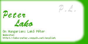 peter lako business card