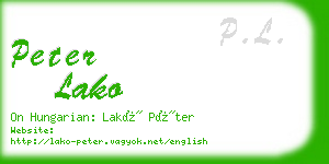 peter lako business card